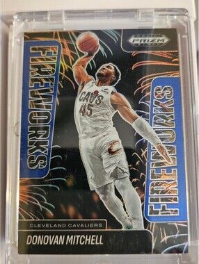 Donovan Mitchell [Blue insert No./199] #12 - 2024 Panini Prizm Black Fireworks